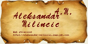 Aleksandar Milinčić vizit kartica